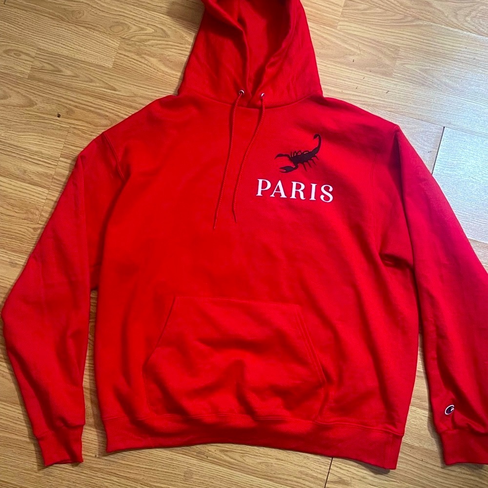 GXFR x Champion Red Paris Scorpion Hoodie Westside Gunn XL